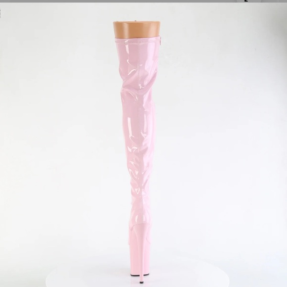 Pleaser Pink Over-the-Knee Boots - Picture 3 of 9